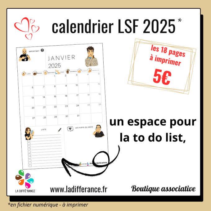 Calendrier LSF 2025