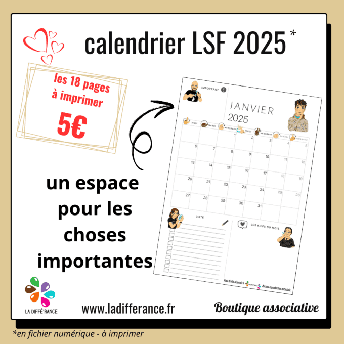 Calendrier LSF 2025