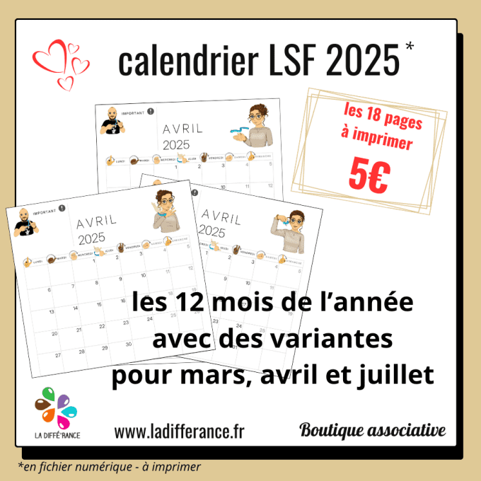 Calendrier LSF 2025