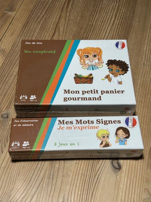 lot de 2 jeux Mes mots signes et Panier gourmand