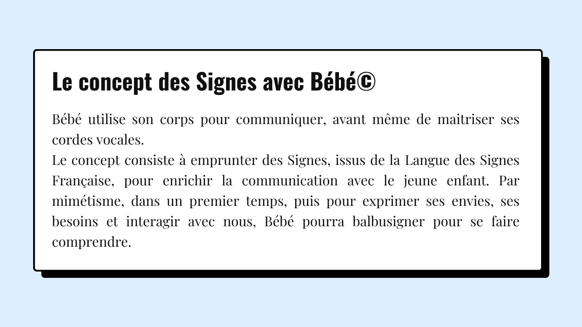 le concept des Signes avec Bébé par La Diffé'Rance