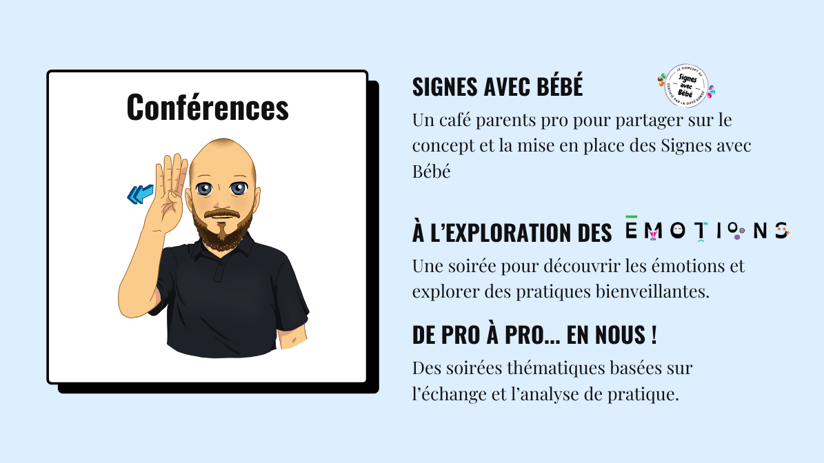 Les conférences de la Diffé'Rance, le café parents pro, soirée des émotions, analyse de pratique