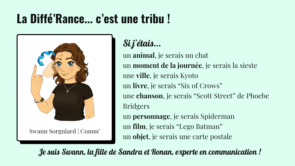 Swann, fille de Sandra et Ronan, experte en communication